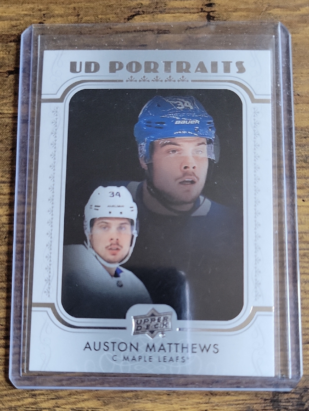 Upper Deck UD Portraits Auston Matthews Hockey Card - Blue White